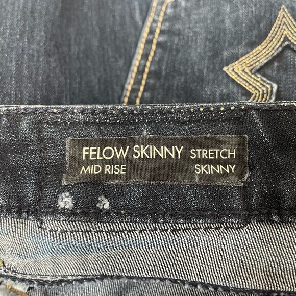 Buffalo David Bitton Jeans Fellow Skinny Stretch Mid Rise Denim Dark Wash 31 - Picture 8 of 13